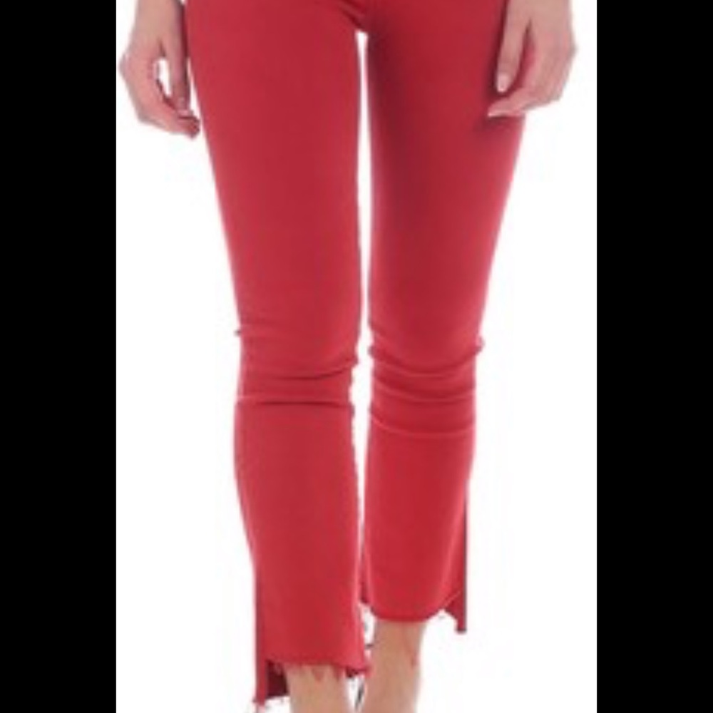 Mother Red Denim Crop